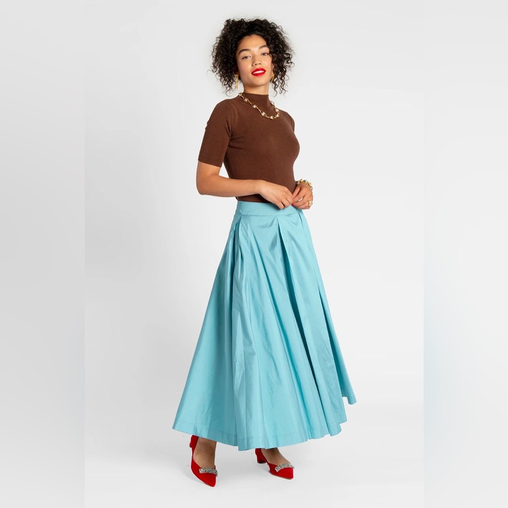 Frances Valentine silk ball gown skirt in Tiffany blue, snap it up! Perfect.